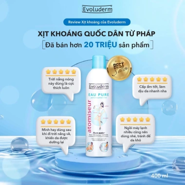 Xịt Khoáng Evoluderm 150ml Chính Hãng - Cấp Nước, Làm Dịu Da, Giá Ưu Đãi 195k 3 Xịt Khoáng Evoluderm 150ml Chính Hãng - Cấp Nước, Làm Dịu Da, Giá Ưu Đãi 195k 3