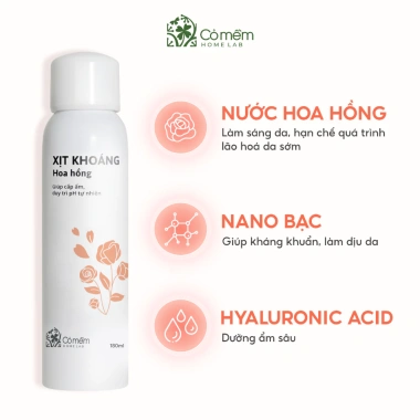 Xịt Khoáng Hoa Hồng 180ml Dưỡng ẩm, Duy Trì PH, Tự Nhiên, Cỏ Mềm - Giá 202.000đ