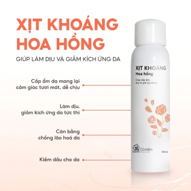 Xịt Khoáng Hoa Hồng 180ml Dưỡng ẩm, Duy Trì PH, Tự Nhiên, Cỏ Mềm - Giá 202.000đ 4 Xịt Khoáng Hoa Hồng 180ml Dưỡng ẩm, Duy Trì PH, Tự Nhiên, Cỏ Mềm - Giá 202.000đ 4