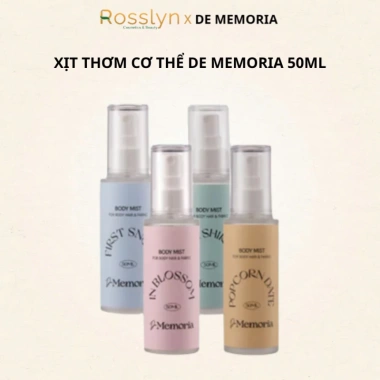 Xịt Thơm Cơ Thể DE MEMORIA 50ml Rosslyn - Giá Khuyến Mãi 239k, Mùi Hương Lâu Trôi