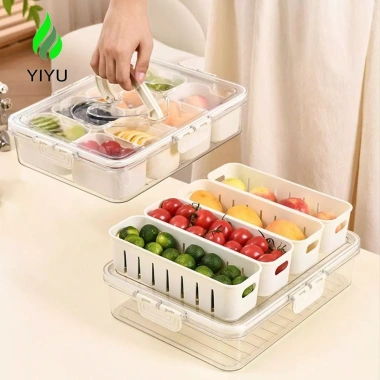 YIYU Khay 4/8 Lưới Đa Năng Dung Tích Lớn - Đĩa Ăn Tối, Snack, Trái Cây, Nắp Kín, Tái Sử Dụng - Giá Ưu Đãi 204.764₫