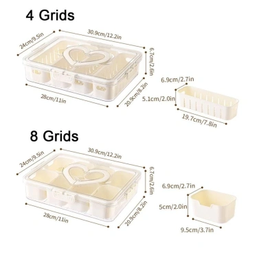 YIYU Khay 4/8 Lưới Đa Năng Dung Tích Lớn - Đĩa Ăn Tối, Snack, Trái Cây, Nắp Kín, Tái Sử Dụng - Giá Ưu Đãi 204.764₫