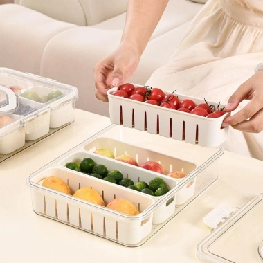 YIYU Khay 4/8 Lưới Đa Năng Dung Tích Lớn - Đĩa Ăn Tối, Snack, Trái Cây, Nắp Kín, Tái Sử Dụng - Giá Ưu Đãi 204.764₫