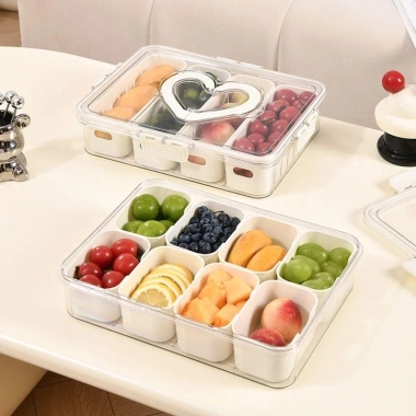 YIYU Khay 4/8 Lưới Đa Năng Dung Tích Lớn - Đĩa Ăn Tối, Snack, Trái Cây, Nắp Kín, Tái Sử Dụng - Giá Ưu Đãi 204.764₫
