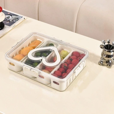 YIYU Khay 4/8 Lưới Đa Năng Dung Tích Lớn - Đĩa Ăn Tối, Snack, Trái Cây, Nắp Kín, Tái Sử Dụng - Giá Ưu Đãi 204.764₫