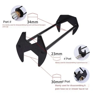 Yuukii Cờ Lê Bồn Rửa Đa Năng - Chìa Khóa Vòi Flume 4 Móng, Dụng Cụ Bảo Trì Ống Thép Carbon Giá 71,060₫