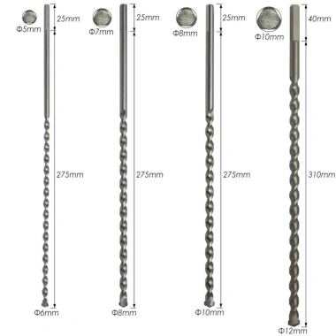 Yuukii Mũi khoan tác động vonfram dài 300-350mm 6-12mm Thâm nhập tường bê tông Masonry 49.390 VND