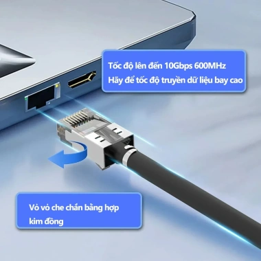 ZoeRax 10 Cáp CAT7/CAT6A RJ45 Bảo Vệ Giảm Căng Thẳng Đen - Giá Siêu Tiết Kiệm