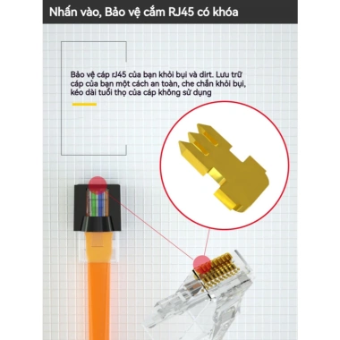 ZoeRax 100 Gói Vỏ Bụi Ethernet Trong Suốt RJ45 - Bảo Vệ Cáp, Giá 93.499₫ 5