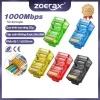 ZoeRax 100 miếng CAT6 RJ45 đầu nối 5 màu mạ vàng 50µm, lỗ 1.1mm – Ethernet, giá 132.000₫