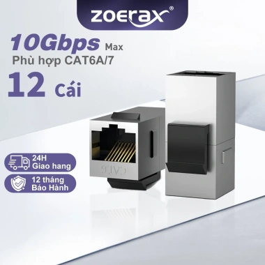 ZoeRax 12 Cái Keystone Coupler RJ45 Cat7-Cat6a-Cat6-Cat5e Sheild 8P8C lên tới 10Gbps - Giá 143.000 VND