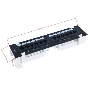 ZoeRax 1U 12 Cổng Patch Panel Cat5e/Cat6/Cat6a UTP RJ45 19 inch Thiết kế tích hợp khớp nối, treo tường - Giá ưu đãi 335.499 VNĐ