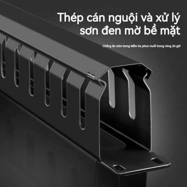 ZoeRax 1U 19 inch Quản lý cáp 24 khe kim loại - Rack Mount Cable Organizer