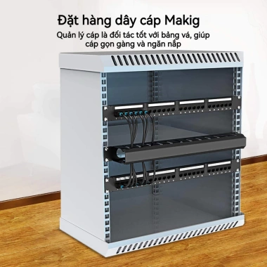 ZoeRax 1U 19 inch Quản lý cáp 24 khe kim loại - Rack Mount Cable Organizer