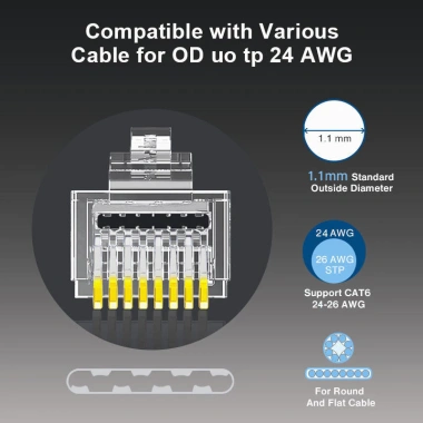 Zoerax 200 Cái CAT6/CAT5E RJ45 8P8C FTP/UTP Không Che Chắn - Giá 196.900₫ 2