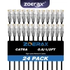 ZoeRax 24 Cáp CAT6A 28AWG 10Gbps Ethernet 0.5-2ft Dây mạng Gigabit cho Router PC TV