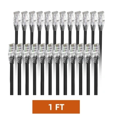 ZoeRax 24 Cáp CAT6A 28AWG 10Gbps Ethernet 0.5-2ft Dây mạng Gigabit cho Router PC TV