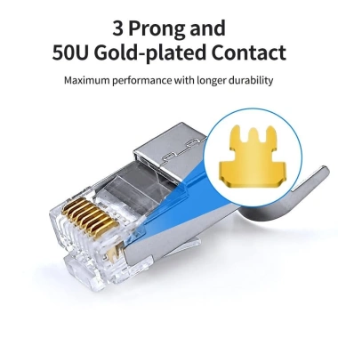 ZOERAX 30 Gói Cat7/Cat6A RJ45 Mạng mô-đun, 50 Phích cắm mạ vàng, giảm căng thẳng – 185.900 VNĐ