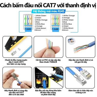 Zoerax 50 RJ45 Cat7 Cat6A Pass 8P8C 50U Đầu cắm Ethernet mạ vàng 405.900₫ 5