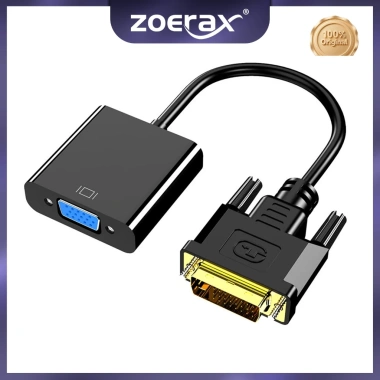 Zoerax Active DVI-I/D sang VGA 24+1, chuyển đổi DVI Nam sang VGA Nữ cho PC, TV, laptop - Giá chỉ 87.999₫