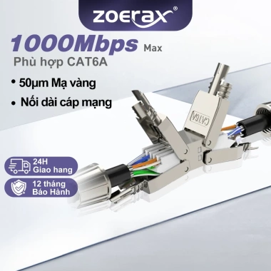 ZoeRax Bộ mở rộng cáp Cat7 Cat6A RJ45 LAN - Kết nối không dụng cụ, giá 120.999₫