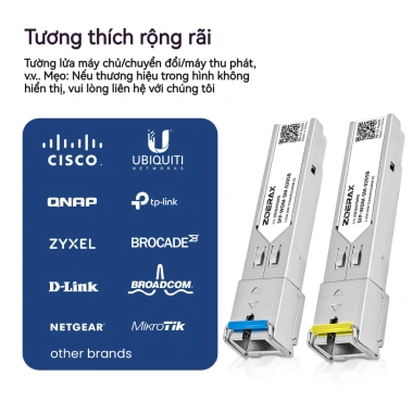 ZoeRax Cặp Mô-đun Quang SFP SC 1.25G 5km 1.310/1.550nm cho MikroTik & Cisco – Giá 335.500₫ 4