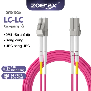 ZoeRax Cáp vá sợi quang OM4 LC sang LC 100/40/10Gb Multimode Duplex 50-125m LSZH cho SFP – 160.600 VND