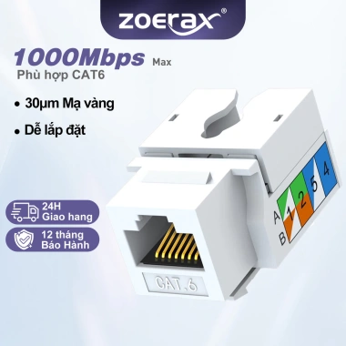 ZoeRax Cat6 Keystone Jack 90 độ Punch Down Khớp nối mô-đun - Giá 71.499₫