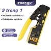 ZoeRax Công Cụ Nén Pass‑Through RJ45/RJ11 + Lưỡi Dự Phòng, Tương Thích Cat7/6A/6/5 – Giá 583.000₫