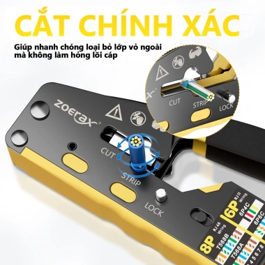 ZoeRax Công Cụ Nén RJ45 Pass-Through và Cutter, Đa Dụng Cho Cat6/5e/5, 8P8C, Tiết Kiệm Thời Gian Lắp Mạng Ethernet 3 ZoeRax Công Cụ Nén RJ45 Pass-Through và Cutter, Đa Dụng Cho Cat6/5e/5, 8P8C, Tiết Kiệm Thời Gian Lắp Mạng Ethernet 3