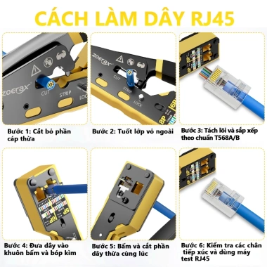 ZoeRax Công Cụ Nén RJ45 Pass-Through và Cutter, Đa Dụng Cho Cat6/5e/5, 8P8C, Tiết Kiệm Thời Gian Lắp Mạng Ethernet 8 ZoeRax Công Cụ Nén RJ45 Pass-Through và Cutter, Đa Dụng Cho Cat6/5e/5, 8P8C, Tiết Kiệm Thời Gian Lắp Mạng Ethernet 8