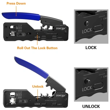 ZoeRax Crimp Tool RJ45 - Dụng cụ cắt tước nén mạng Cat5/5E/6/6A/7 All-in-one, Giá ưu đãi 247.499đ