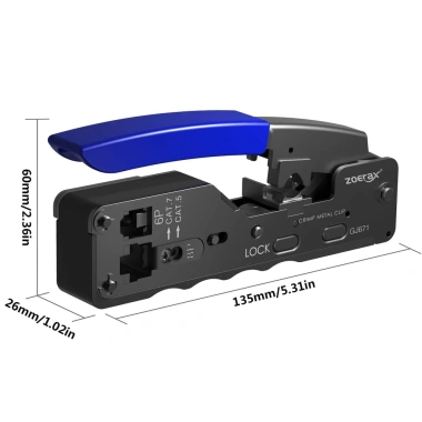 ZoeRax Crimp Tool RJ45 - Dụng cụ cắt tước nén mạng Cat5/5E/6/6A/7 All-in-one, Giá ưu đãi 247.499đ