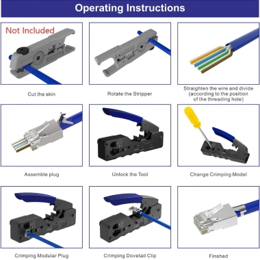 ZoeRax Crimp Tool RJ45 - Dụng cụ cắt tước nén mạng Cat5/5E/6/6A/7 All-in-one, Giá ưu đãi 247.499đ