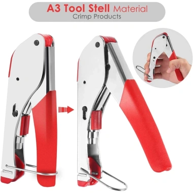 Zoerax Crimper Cáp Coax RG6 RG59 Đồng Trục Nén 20 Đầu Nối Giá chỉ 174.900VND 2