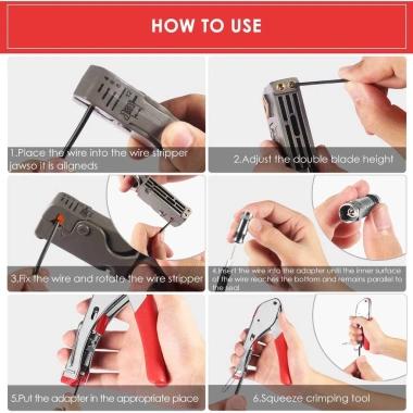 Zoerax Crimper Cáp Coax RG6 RG59 Đồng Trục Nén 20 Đầu Nối Giá chỉ 174.900VND 4