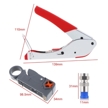 Zoerax Crimper Cáp Coax RG6 RG59 Đồng Trục Nén 20 Đầu Nối Giá chỉ 174.900VND 8