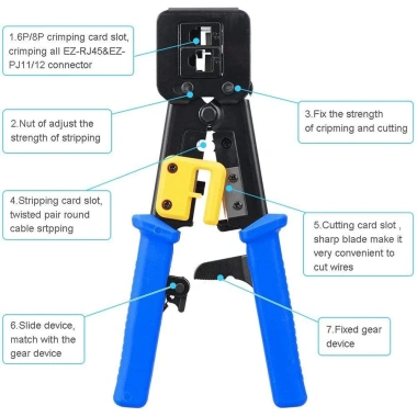 ZoeRax Crimper RJ45 và RJ11/RJ12 - Máy cắt đầu nối, uốn cong CAT5E/CAT6, giá ưu đãi 280.499 VND 4