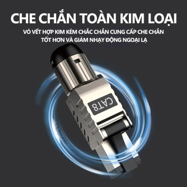 ZoeRax Đầu Nối Cáp Ethernet Cat8 Cat7 Cat6a RJ45 Kim Loại - Cắm Dễ 2.000MHz 40G LAN 22-24AWG Giá 163.900₫