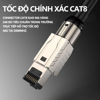 ZoeRax Đầu Nối Cáp Ethernet Cat8 Cat7 Cat6a RJ45 Kim Loại - Cắm Dễ 2.000MHz 40G LAN 22-24AWG Giá 163.900₫