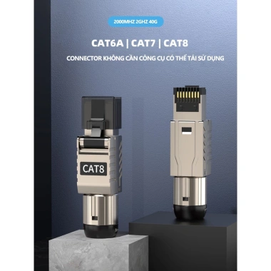 ZoeRax Đầu Nối Cáp Ethernet Cat8 Cat7 Cat6a RJ45 Kim Loại - Cắm Dễ 2.000MHz 40G LAN 22-24AWG Giá 163.900₫ 8 ZoeRax Đầu Nối Cáp Ethernet Cat8 Cat7 Cat6a RJ45 Kim Loại - Cắm Dễ 2.000MHz 40G LAN 22-24AWG Giá 163.900₫ 8