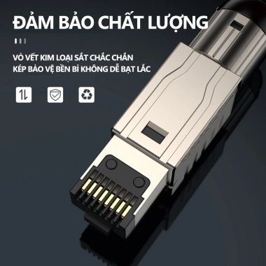 ZoeRax Đầu Nối Cáp Ethernet Cat8 Cat7 Cat6a RJ45 Kim Loại - Cắm Dễ 2.000MHz 40G LAN 22-24AWG Giá 163.900₫ 9 ZoeRax Đầu Nối Cáp Ethernet Cat8 Cat7 Cat6a RJ45 Kim Loại - Cắm Dễ 2.000MHz 40G LAN 22-24AWG Giá 163.900₫ 9