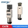 ZoeRax Đầu Nối Cáp Ethernet Cat8 Cat7 Cat6a RJ45 Kim Loại - Cắm Dễ 2.000MHz 40G LAN 22-24AWG Giá 163.900₫ 10