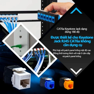 Zoerax Đầu Nối Chuyển Đổi Cat6a‑Cat7 Keystone RJ45 STP Kẽm 22‑26 AWG Giá 29.700₫