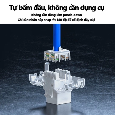ZoeRax Giắc cắm Keystone RJ45 CAT6A/CAT6/CAT5e UTP – Không cần dụng cụ, lắp nhanh, giá 84.699đ