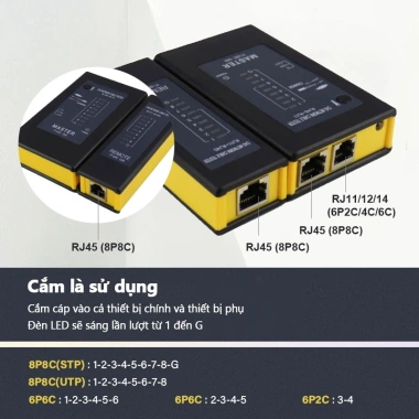 Zoerax Máy kiểm tra cáp RJ45 RJ11 RJ12 - Sạc lại, kiểm tra LAN, sửa mạng nhanh 2