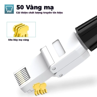 ZoeRax Ống Cắm RJ45 Cat6A‑Cat7‑Cat8 Không Dùng Cụ, Tái Sử Dụng, Che Chắn STP/UTP Dây 23AWG – Giá 40.947₫