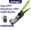 Zoerax Phụ Kiện Mô-đun Cắt Dây RJ45 1.800/180 Cat5‑Cat6 kèm 4 Cặp Jack Cắm Giá Giảm