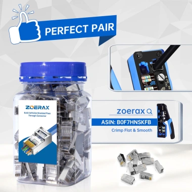 ZoeRax RJ45 Cat6 Cat6a 30u Mạ Vàng Bảo Vệ Mô-đun Cắm Lỗ 1.2mm Ethernet STP 8P8C Đầu Cuối Giá 131.999 VND