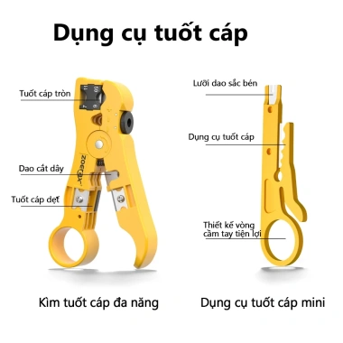 ZoeRax RJ45 CAT6 Crimp Tool Kit - Công cụ mạng, crimper, punchdown, stripper, chỉ 275.000đ